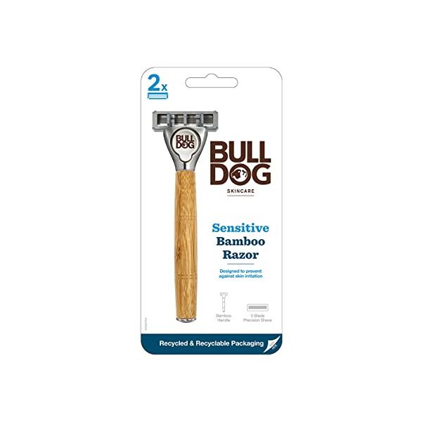 Bulldog(ブルドッグ) Bulldog Skincare ブルドッグ センシティブ バンブー ハンドル 本体 (刃付き)+ 替刃 1コ 髭剃り カミソリ