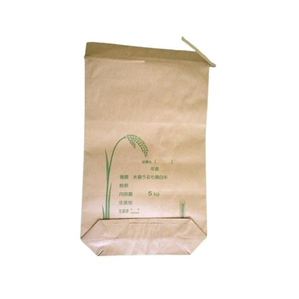 紙が二層になっているタイプとなります。表面にお米のイラストなどが印字されている米袋です。米袋のみの商品です