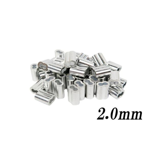 アルミ オーバルスリーブ 2.0mm 50個入り オーバル スリーブ カシメ 圧着 圧着機 ハンドプレス クランプ アルミスリーブ