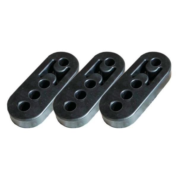 強化 マフラーハンガー 12mm 4穴 × 3個セット 黒色 マフラーリング マフラーブッシュ 吊りゴム マウント リング マフラー交換 汎用