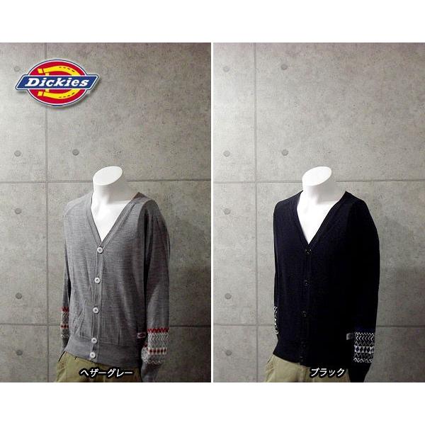 Dickies（ディッキーズ） 袖口柄入り ニット カーディガン 長袖 ウール 