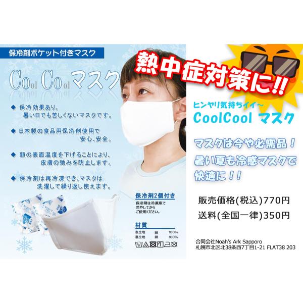 冷感マスク　洗える　涼しい　夏用　CoolCoolマスク　保冷剤付き　ひんやり　マスク　国内発送　飛沫防止　繰り返し使える