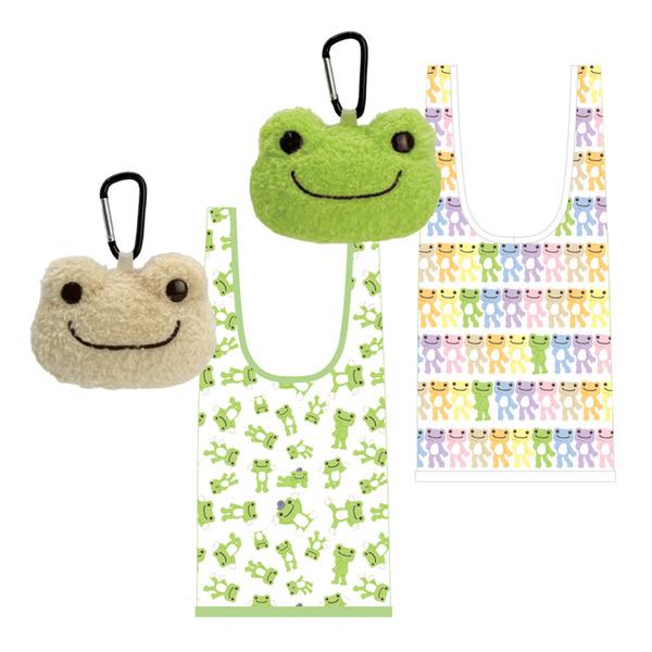 ⭐︎ 本屋さんのかえるのピクルス　れもん色　ぬいぐるみエコバッグ ⭐︎ ⭐︎ 本屋さんのかえるのピクルス れもん色 ぬいぐるみエコ