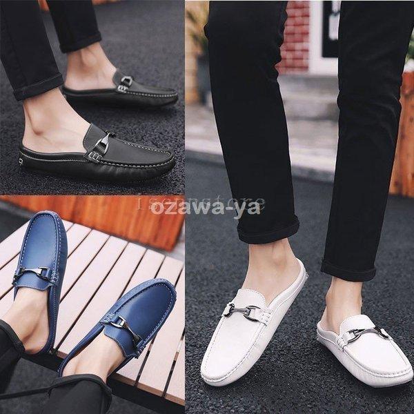 夏靴 ドライビングシューズ メンズ ローファー 紳士 おしゃれ 革靴 スリッパ かかとなし ビジネスサンダル 無地 カジュアル ビット付き バブーシュシューズ Nobfa2c ノベル商事 通販 Yahoo ショッピング