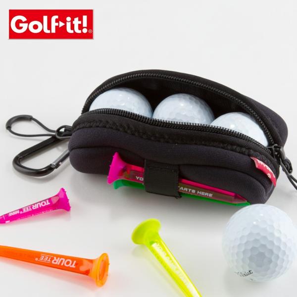 LITE（ライト） ゴルフ ボールケース ボールポーチ 3個入用 カラビナ