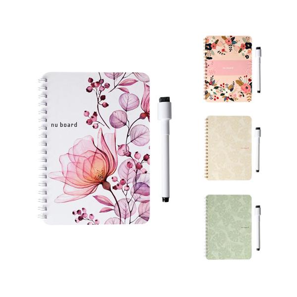 【nu board FLOWER/MONSTERA】どこでも使えるノートタイプのホワイトボード 【nu board （ヌーボード）】優しく親しみやすいボタニカル柄です。ホワイトボードをもっと自由に使いたい。nu boardはそんな思いを叶え...