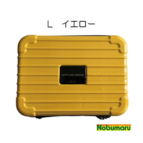 DPL-YE] スーツケース型 ポーチ L イエロー Lサイズ メッシュポケット