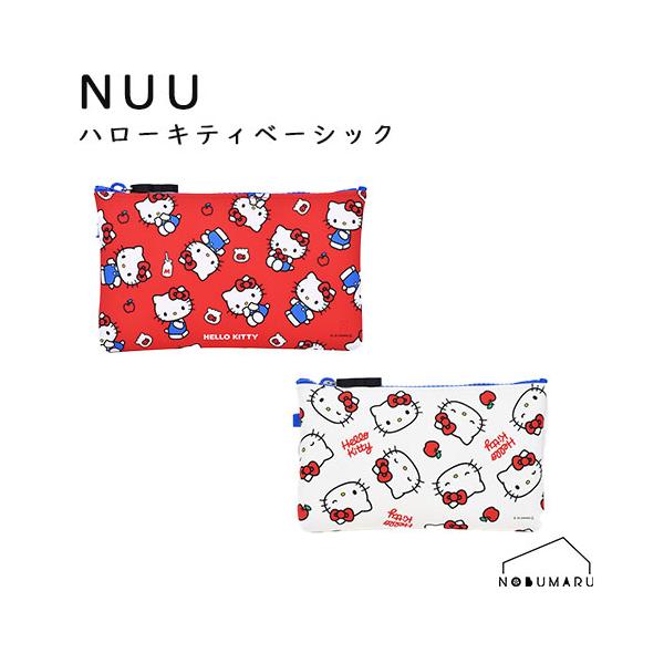 NUU ハローキティベーシック シリコンジッパーポーチ HELLO KITTY レッド ホワイト サンリオ がま口 p+g desing