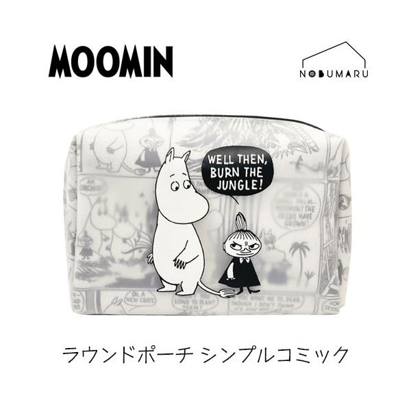 【メール便送料無料】[217764]ラウンドポーチ ムーミン/シンプルコミック マチ付き コスメ ガジェット リトルミイ カミオジャパン