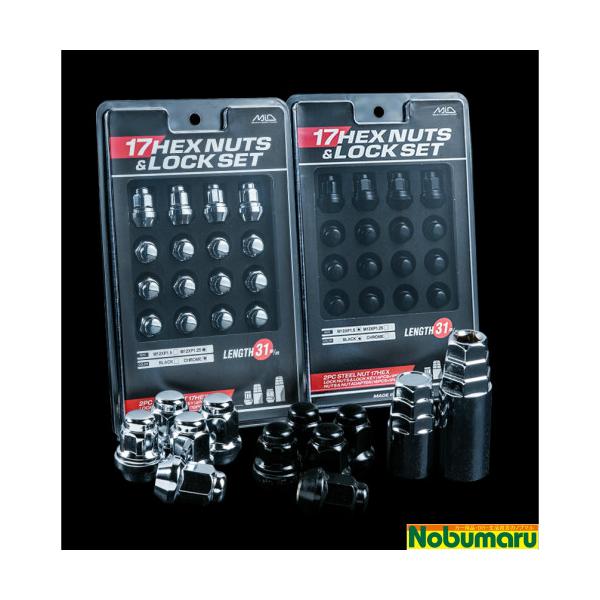 MID 17HEX�i�b�g�����b�N�Z�b�gL31 SIZE M12xP1.5 �N���[�����b�L �u���b�N �����H�� �}���` �i�b�g�z�[�� �����ȃz�C�[�� �����O�A�_�v�^�[