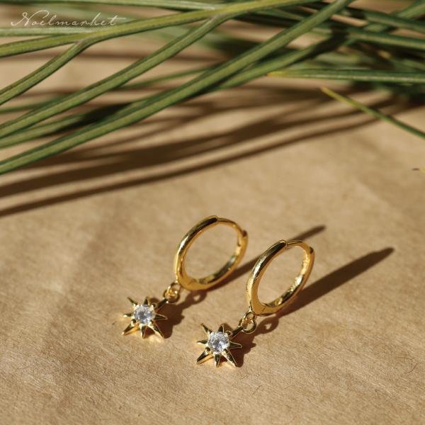 ピアス フープピアス 18金 レディース つけっぱなし ピアス ハワイアンジュエリー 太陽 アレルギー対応 アクセサリー