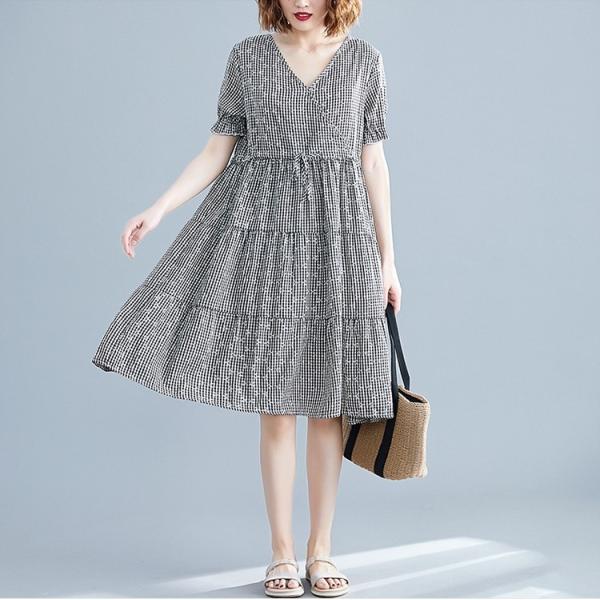 ワンピース レディース 40代 50代 きれいめ 春 夏 春夏 綿 ギンガム