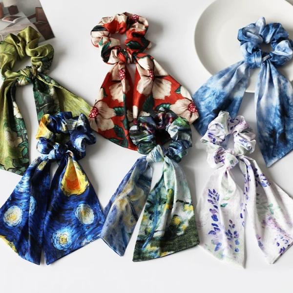 ヘアアクセサリー レディース シュシュ 花柄 リボン