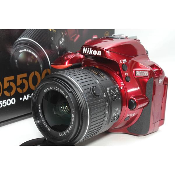 【美品】ニコン Nikon D5500 レンズキット 》SDカード付 ニコン（Nikon） 一眼レフ D5500 18-55 VR II レンズキット レッド