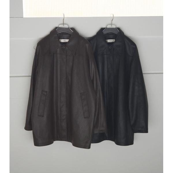 anuke（アンヌーク） エコレザーオーバージャケット Ecoleather Over