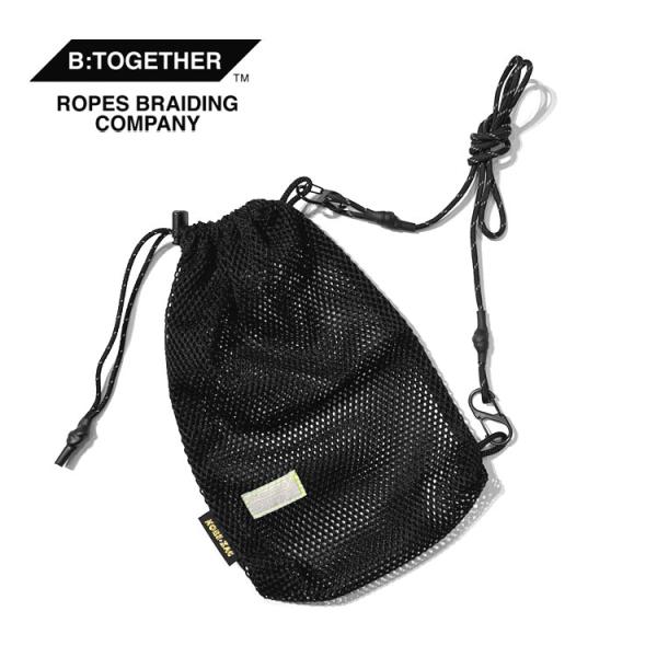 chiiiibag 】Mesh Kinchaku /BLACK B:TOGETHER 巾着 ポーチ メッシュ 