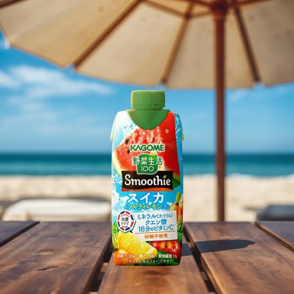 カゴメ 野菜生活100 スムージー スイカ&ソルティレモンMix 330ml 紙パック 12本入 野菜ジュース Smoothie 期間限定   砂糖不使用