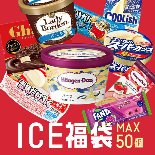 これまでに3万個以上売れた アイスクリーム福袋 ！（中身は当店にお任せ）合計40〜50個のアイスクリームが入って送料無料！ 詰め合わせ fukubukuro