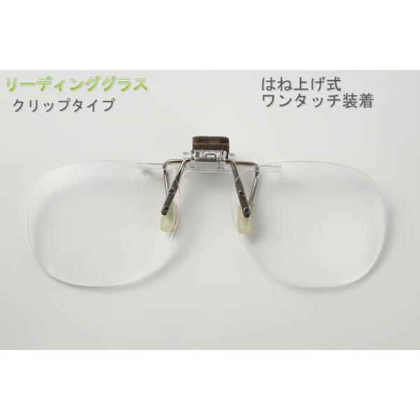 クリップ式　老眼鏡　はね上げ式