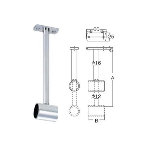 天井から低い位置に、ステンレスパイプを設置したい。その希望をかなえる商品がこの、天吊り自在ブラケットです。ロングタイプのゲンコとお考えいただいても、いいかもしれません。長さは、ねじることで、600ミリ〜800ミリまで微調整可能。※600ミリ...