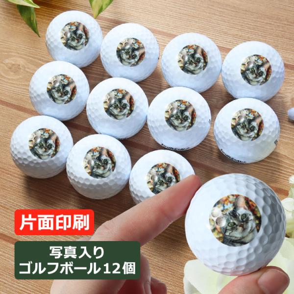 ゴルフボール 名入れ 【写真・ロゴ入り（片面印刷）ゴルフボール 12個セット】 ツアーステージ スリクソン タイトリスト キャロウェイ ホンマ プレゼント ギフト
