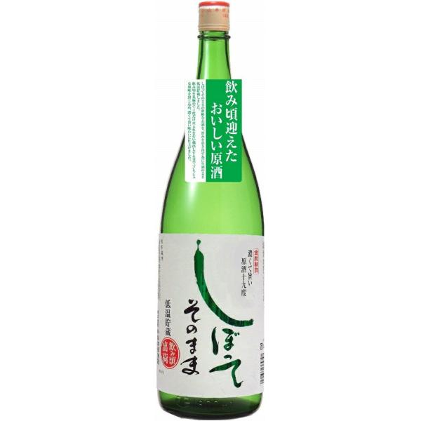 【6本まで1梱包】【季節限定】金紋朝日しぼってそのまま低温貯蔵19°1800ml1本　メーカー：（株）小山本家酒造（埼玉県）