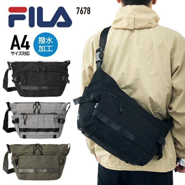 FILA フィラ ショルダーバッグ バッグ 斜め掛け 肩掛け  おしゃれ カジュアル 普段使い 旅行 Mサイズ  サブバッグ A4 軽量 撥水 7678