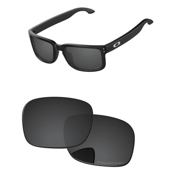 PapaViva 偏光 交換レンズ For Oakley Holbrook OO9102 ブラック