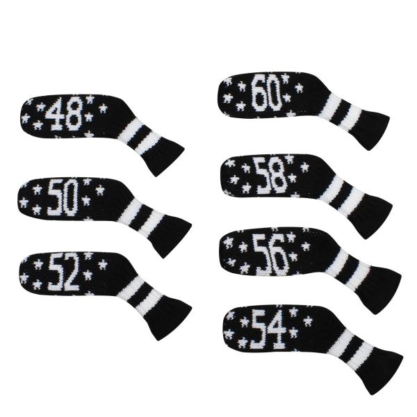 Scott Edward ニットウェッジゴルフアイアンヘッドカバー7PCSクラブプロテクター48,50,52,54,56,58,60度 スコットエドワ