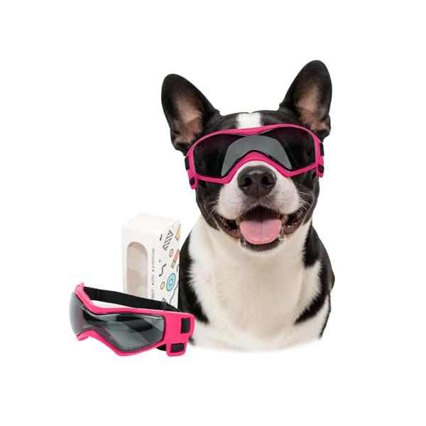 Lesypetドッグゴーグル 小型犬用, 犬用サングラス UVカット 風除け 小型犬用 アウトドア, 中