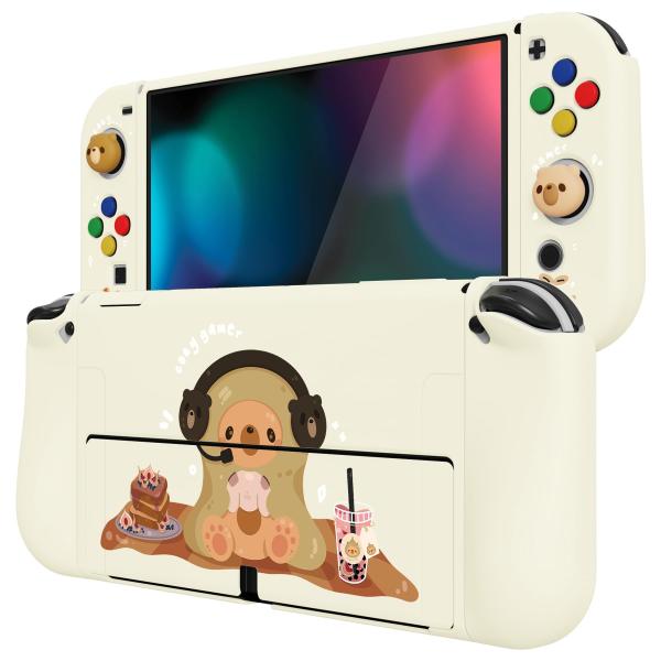 PlayVital ZealProtect Switch有機elに対応用ソフト保護シェル、Switch OLEDに対応用フレキシブルプロテクター、ジョ