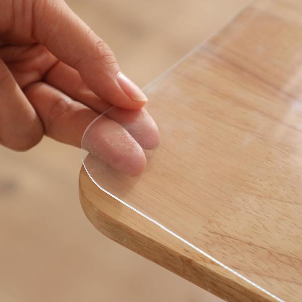 Yiwbj テーブルクロス 透明 55x100cm 厚さ1.5mm PVC製 テーブルマット 長方形 デスクマット 無臭 ビニール 矩形 テーブルカバ