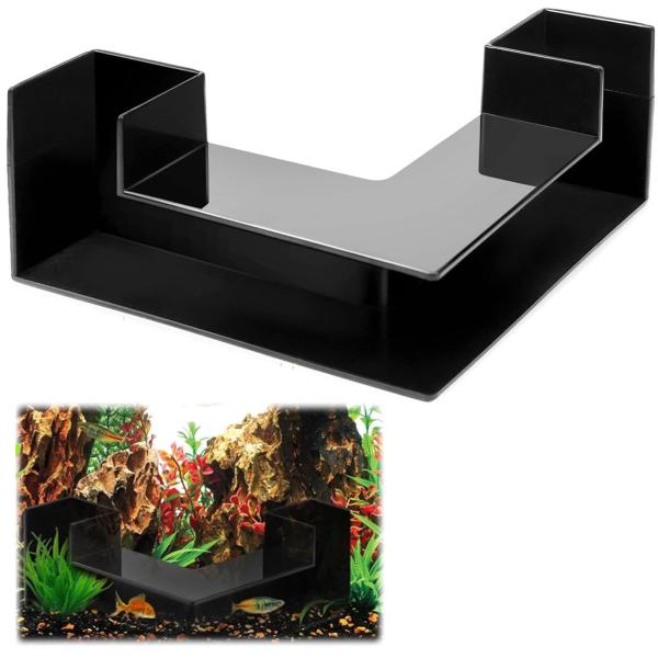 水槽用地下トンネル 12.5×12.5×5.5cm コーナー水槽トンネル 洞窟型シェルター エビ・金魚の隠れ家 小型魚の生息地 クリスタルシェルターハ