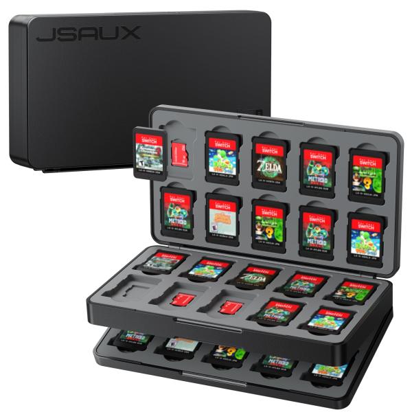 【Switch 2対応】 JSAUX ゲームカードケース｜ゲームカード40枚＋Micro SD40枚収納・Switch／Lite／OLED対応・マグネ