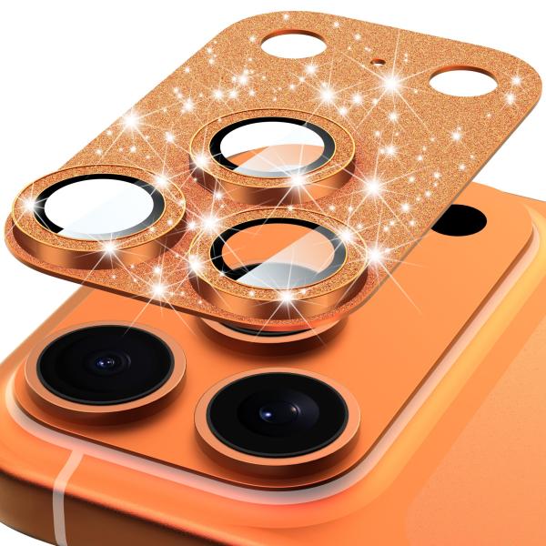 Suoman for iPhone 17 Proカメラレンズ保護フィルム、アイフォン17プロカメラフィルム キラキラのスパンコールで彩られた一体カメラ