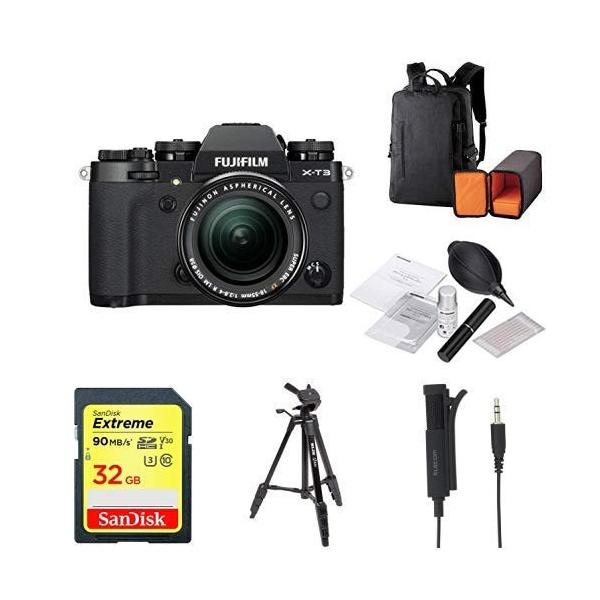 Fujifilm ミラーレス一眼 カメラ X T3レンズキット ブラック X T3lk B アクセサリー10点セット Sdカード 32g Idekor Ba