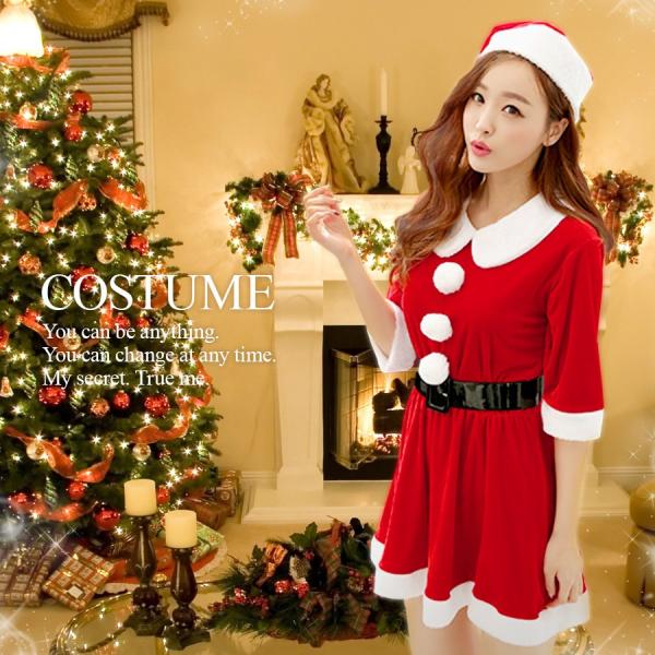 フロントのボンボンかキュートなサンタ。パーティーやイベントにぴったり♪■サイズ・着丈76cm・バスト82cm-94cm・ウエスト58cm-80cm・袖丈32cm・肩幅38cm■セット内容・サンタ服、ベルト、帽子■素材ポリエステル他■伸縮性横にあり