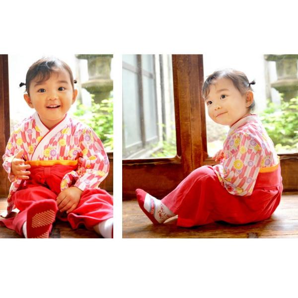 袴ロンパース 女の子 ベビー キッズ 子供服 初節句 桃の節句 ひな祭り 七五三 お宮参り 袴 95 はかま 40 Offの激安セール カバーオール 80 出産祝い 90 ギフト 70