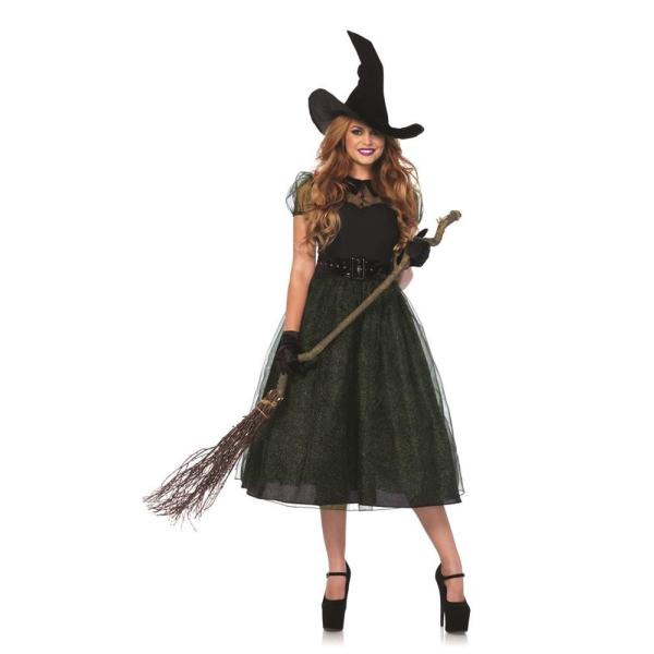 コスプレ ハロウィン キラキラスカートの黒の魔女 3点セット Leg 買取 Lg ウィッチ Avenue