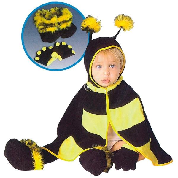 ケープタイプのハチさん衣装です。ケープ、くつ、手袋の3点セット♪♪♪ 10ヶ月〜14ヶ月くらいのお子さん用です。着脱が簡単でかわいいぷち仮装が出来ますよ!贈り物にもおススメです☆■サイズケープの丈 約40cmルームシューズ 約13cm ■ ...