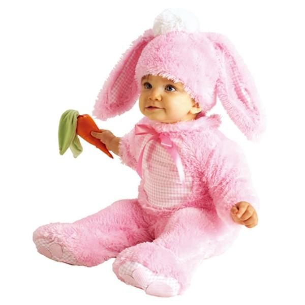 赤ちゃん用のキュートなうさぎちゃんコスチュームです♪濃いめのパステルピンク、起毛した生地は、思わずさわってしまうほど心地よい生地です!ピンクチェック地のアクセントもキュート☆足の裏にはすべり止めもついています!!厚手の生地ではないので、中に...