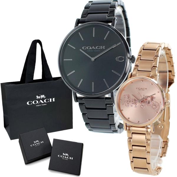 ペアギフト コーチ 腕時計 ペアウォッチ 夫婦 親 プレゼント オシャレ ブランド ブラック ローズゴールド 記念日 母の日 父の日 22 腕時計ノップル 通販 Yahoo ショッピング