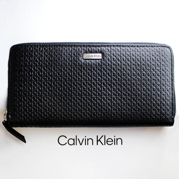 ck Calvin Klein カルバンクライン メンズ 長財布 革 財布 ブラック