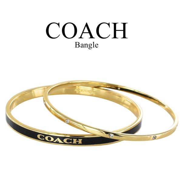 コーチ バングル レディース ゴールド ブラック 2本セット ブレスレット 重ね付け 可愛い ギフト COACH 爆買 成人 卒業 入学