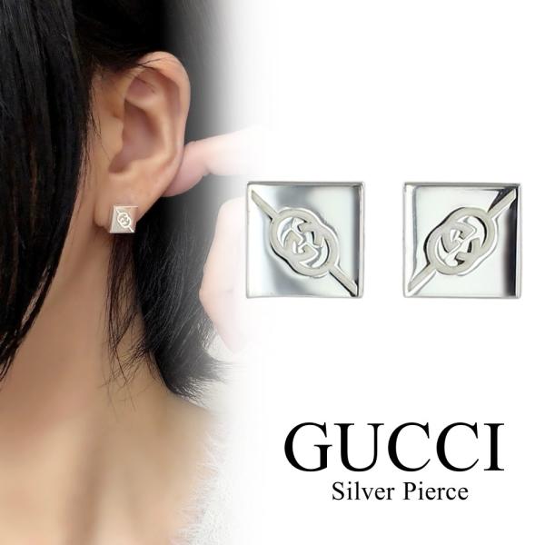 GUCCI（グッチ） ピアス ダイアゴナル インターロッキングG レディース