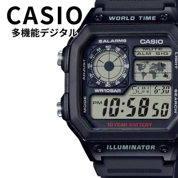 CASIO デジタル腕時計 カレンダー・メモ機能 稼働品 スタンダード（CASIO） 正規品 カシオ 腕時計 メンズ 多機能 シンプル