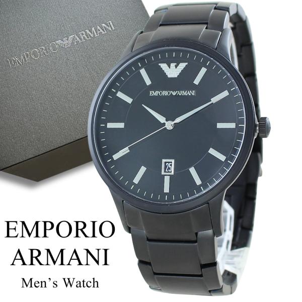 EMPORIO ARMANI エンポリオアルマーニ 腕時計 メンズ 43mm ブラック 