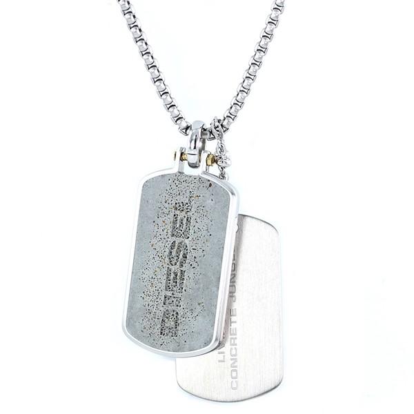 Diesel ディーゼル ネックレス ペンダント ファッション ジュエリー アクセサリー メンズ レディース プレート マット グレー シルバー Dx Dx 腕時計ノップル 通販 Yahoo ショッピング