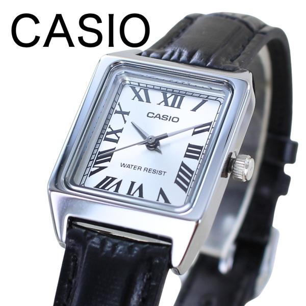 カシオ CASIO 腕時計 レディース 収納ケース付き スクエア 革ベルト ブラック プレゼント ギフト 爆買 成人 卒業 入学