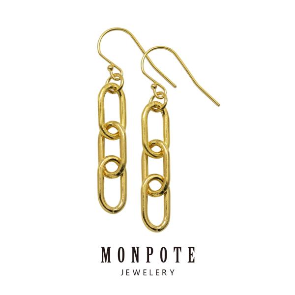 モンポット ピアス チェーンピアス レディース イエローゴールド